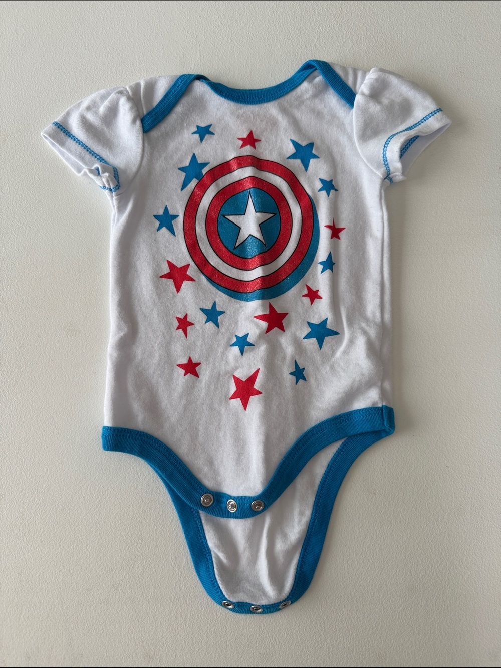 Marvel - glitter Captain America bodysuit